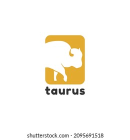 Bull Buffalo Horn, Taurus Bighorn Ram Silhouette logo design 