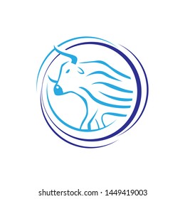 bull buffalo logo design modern tech icon vector illustrations