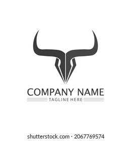 Bull and  buffalo logo head cow animal  mascot logo design vector for sport horn buffalo animal mammals head logo wild matador