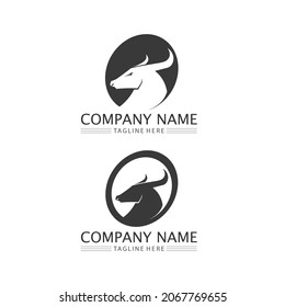 Bull and  buffalo logo head cow animal  mascot logo design vector for sport horn buffalo animal mammals head logo wild matador