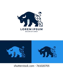 bull building construction logo vector icon download illustration