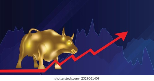 Bull or bullish run; Bear or bearish market trend in crypto currency or stocks. Trade exchange, green up or red down arrows graph. Cryptocurrency price chart. Global economy crash or boom. Vector