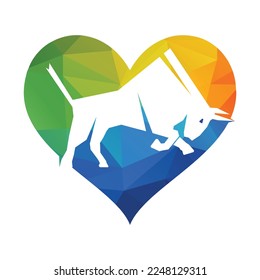 Bull butting logo design. Modern bull logo vector.  