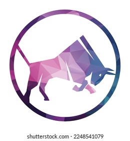 Bull butting logo design. Modern bull logo vector.  