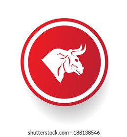 Bull button,vector