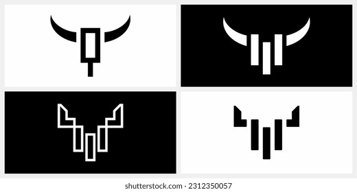 bull for buy and sell forex trading logo design template vector EPS 10.