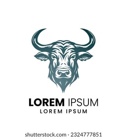 bull capital logo vector simple minimalist. Strong bull attack look back logo design inspiration. Bull logo design template premium vector. Bull, cow icon. Longhorn simple flat logo design vector