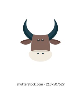 Bull cartoon character illustration. Cute bull abstract illustration. Part of set.