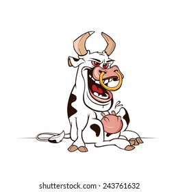 Bull Cartoon Character. Vector file