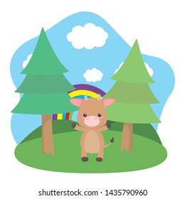 Bull cartoon design vector 