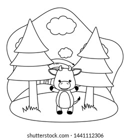 Bull cartoon design vector illustration