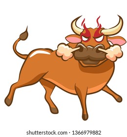 bull cartoon graphic vector clipart