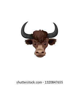 bull cartoon head vector on a white background