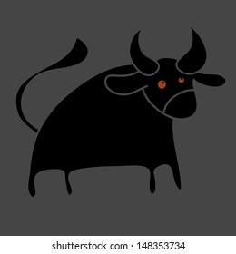Bull cartoon icon. Vector card