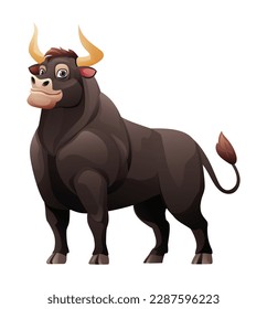 Bull cartoon illustration isolated on white background