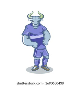 Bull cartoon mascot design illustration