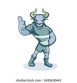 Bull cartoon mascot design illustration