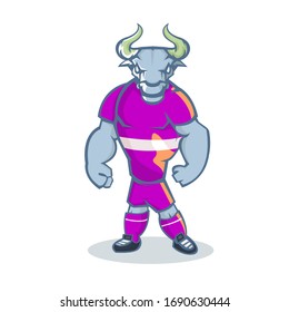 Bull cartoon mascot design illustration