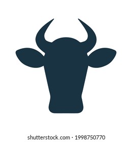  bull, cattle, cow head, ox avatar icon. Simple editable vector illustration.