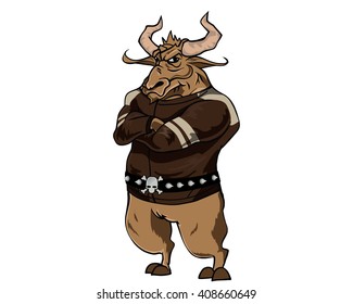Bull Character - Biker