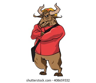 Bull Character - Delivery Courier