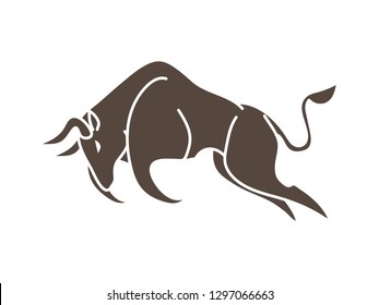 Bull charging, Bull attack graphic vector