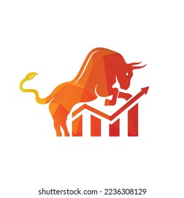 Bull trading logo design template Royalty Free Vector Image