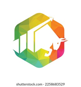 Bull with chart bar logo design. Finance vector logo design.	