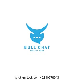 Bull chat logo design template illustration vector