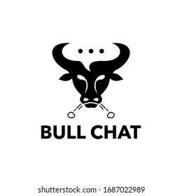 bull chat vector abstract logo design