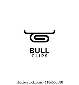 bull clips logo idea icon design vector