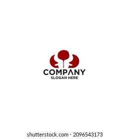 Bull cloud shape vector logo design template