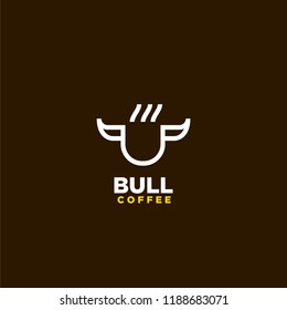 bull coffee logo icon designs vector