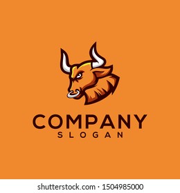 bull color logo design vector 