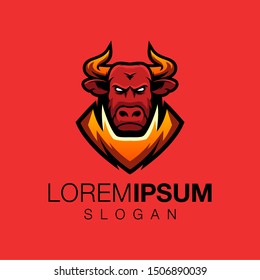 bull color logo design vector 