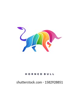 Bull Colorful Illustration Vector Template. Suitable for Creative Industry, Multimedia, entertainment, Educations, Shop, and any related business