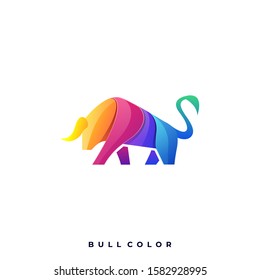 Bull Colorful Illustration Vector Template. Suitable for Creative Industry, Multimedia, entertainment, Educations, Shop, and any related business