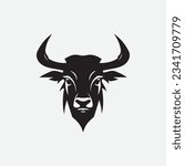 Bull, Cow, Angus, Cattle Head Vector Icon Logo Template