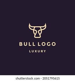 Bull, Cow, Angus, Cattle Head Vector Icon Logo Template