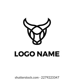 Bull, Cow, Angus, Cattle Head Vector Icon Logo Template