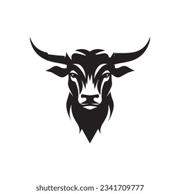 Bull, Cow, Angus, Cattle Head Vector Icon Logo Template