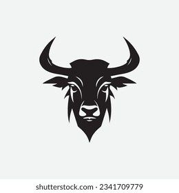 Bull, Cow, Angus, Cattle Head Vector Icon Logo Template