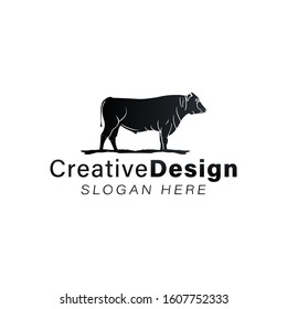 Bull / Cow / Angus / Cattle Logo Ideas. Inspiration logo design. Template Vector Illustration. Isolated On White Background