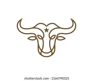 Bull Cow Angus Head Vector Icon Logo Design Template