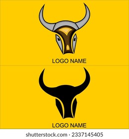 
a bull cow bison buffalo logo which is suitable for themes such as food, especially butcher shops