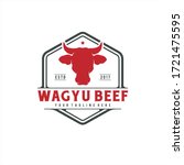 Bull Cow Buffalo Head for Beef Wagyu Vintage Emblem Logo Design Vector Image