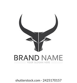 bull and cow buffalo logo design icon vector horn animals mammals 