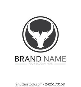 bull and cow buffalo logo design icon vector horn animals mammals 