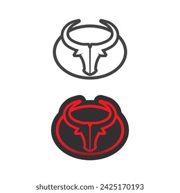 bull and cow buffalo logo design icon vector horn animals mammals 