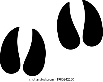 The Bull And Cow Footprint Is Large. Vector Image.